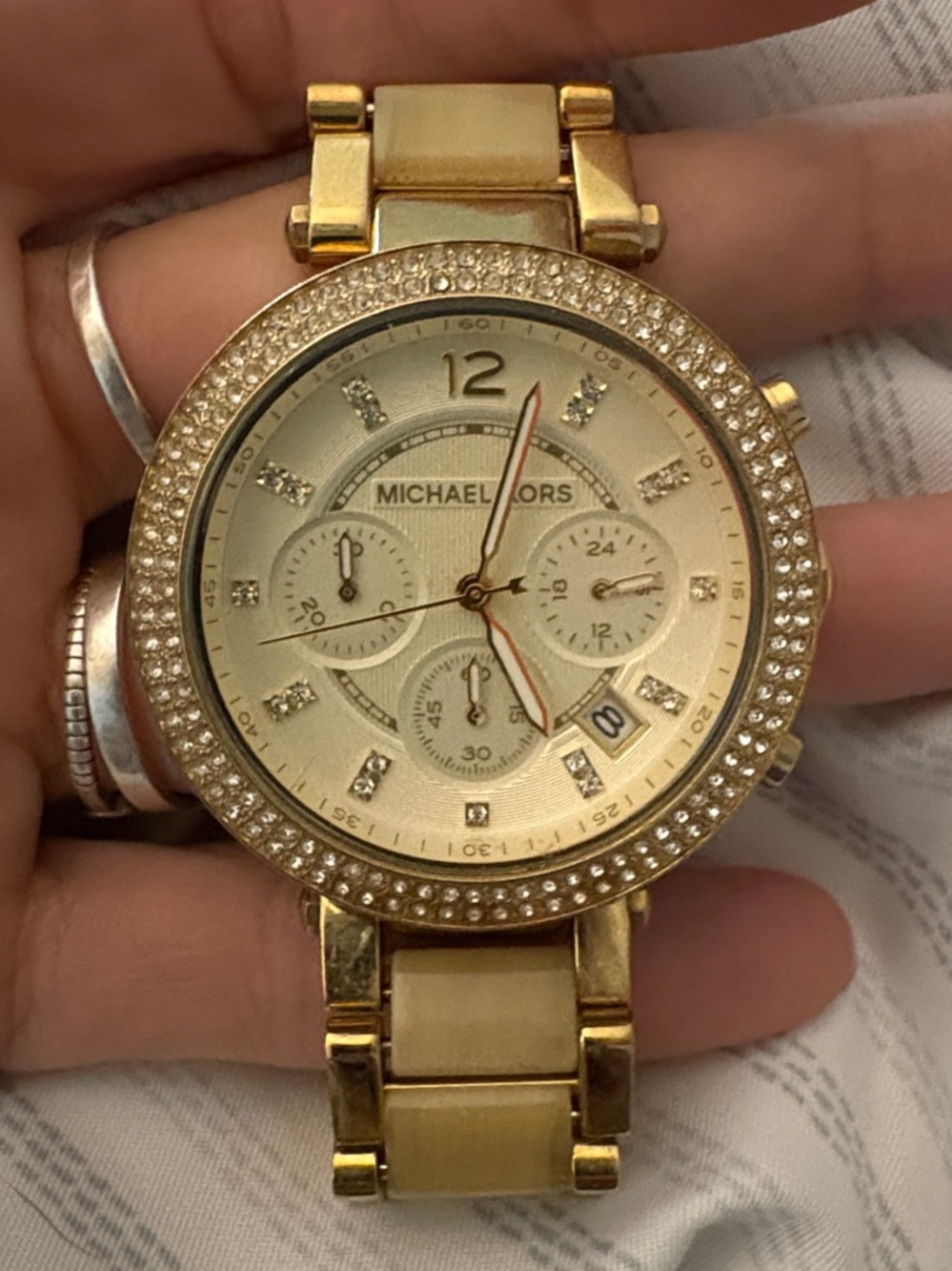 Michael Kors Gold-Tone Crystal Bezel Women's Watch
